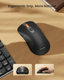 Mechanical Keyboard and Mouse, Wireless Rechargeable Aluminum Keyboard Mouse, 2.4G+Dual Bluetooth
