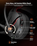 PS5 Headset with 2.4GHz for Ps5, Ps4, PC, Switch, Bluetooth 5.3 + 100Hrs Gaming Headphones with Noise Canceling Mic for Laptop