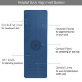Yoga Mat with Alignment Marks - Lightweight Exercise Mat with Carry Strap for Home Workout or Travel by Wakeman Outdoors (Blue) Wakeman