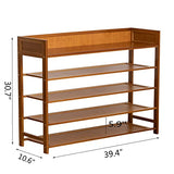 Suwoic Bamboo Shoe Rack Organizer, 5 Tier Shoe shelf Storage Organizer, For Entryway, Hallway, and Closet (Brown-39.4")