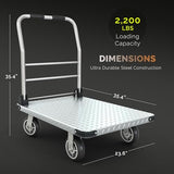 Capacity Foldable Push Cart Dolly | Moving Platform Hand Truck | Heavy Duty Space Saving