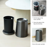 LEASYLIFE 8L/2.1GALbrass Garbage can with Swing lid，Brushed Nickel Gold Trash can