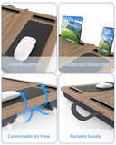Laptop Lap Desk, Portable Large Laptop Desk for Bed, Up to 17 in Lap Table with Wrist Rest