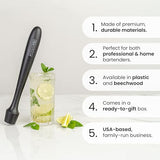 A Bar Above Wooden Muddler for Cocktails, 12-Inch Long Cocktail Muddler, Perfect to Crush Fruit, Pressing Mint and Sugar Cubes, Mint Muddler to Make Mojitos, Essential Bar Tools for Cocktail Set
