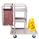 Stainless Steel Cleaning Cart, Mobile Tool Trolley for Commercial Housekeeping, Ideal for Garden
