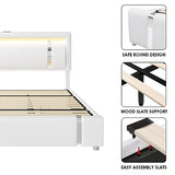 Keyluv King Size Bed Frame with RGB LED Lights & 2 Storage Drawers
