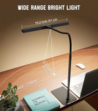 Kaulsoue LED Desk Lamp for Home Office with Base, Eye-Caring Architect Task Light with Adjustable Gooseneck 12W USB Adapter, Craft