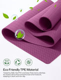 Ewedoos Yoga Mat with Alignment Marks Eco Friendly TPE Yoga Mat Non Slip Hot Yoga Mat Thick 1/4'' Anti-Tear Surfaces Exercise Mats for Home Workout Fitness Pilates Ewedoos