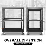 Auto Dynasty Height Adjustable AV Presentation Cart with Power Strip, 42" x 35" Rolling Storage AV Carts, 2 USB Ports