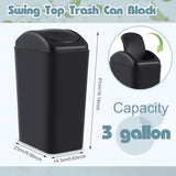 Hoolerry 6 Pcs 3 Gallon/12 Liter Small Trash Can Plastic Kitchen Garbage with Lid Small Trash Bin