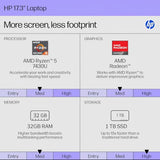 HP 17 Inch Laptop AI PC, 17.3" FHD IPS Display, AMD Ryzen 5 7430U, 32GB RAM, 1TB SSD