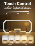 LED Bedside Lamp with Wireless Charger, 3 in 1 Touch Control Bedside Lamp, 5 Color Mode & Dimmable, Desk Lamps with Clock for Nightstand