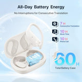 AI Translation Earbuds Real-Time: 166 Languages Audifonos Traductores Inglés Español, 60 Hours Battery - Seamless Translator Headphones, Off-White