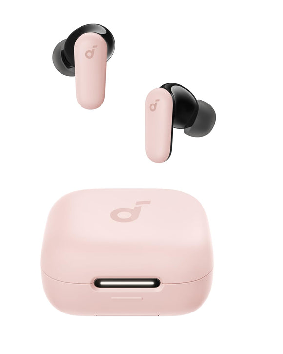Noise Cancelling Earbuds, Strong and Smart Noise Cancelling, Powerful Bass, 45H Playtime (Pink) Soundcore