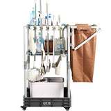 Housekeeping cart Cleaning Cart on Wheels Housekeeping Caddy with Shelves Broom mop Holder
