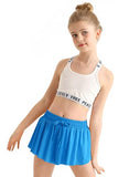 EQSJIU Girls Athletic Flowy Shorts with Pocket 2 in 1 Butterfly Shorts for Teen Girls Ocean Blue Youth Running Sports Spandex Shorts 5-6 Years