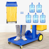 tonchean Commercial Janitorial Cart, 3-Shelf Housekeeping Cart with 22 Gallon Vinyl Bag & Cover, Large Cleaning Cart with Wheels for Hotel