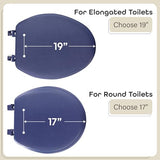 Toilet Seat, Navy - 17 Inch Soft Vinyl Cover with Comfort Foam Cushioning Achim Home Furnishings
