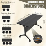 47.2" Conference Room Table, Folding Conference Table with Wheels