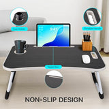Lap Tables for Adults & Kids - Suitable Tablet and Laptop Stand for Bed - Include iPad Slot and Cup Holder