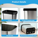 TooCust 2 Pack Stainless Steel Trash Can 2 Gallon, Open Top Trash Can