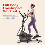 Sunny Health & Fitness Upright Elliptical Exercise Machine with Pulse Sensor for Full Body Cross Training Exercise Cardio Machine for Home, Optional Long Stride via Bluetooth and SunnyFit App Access