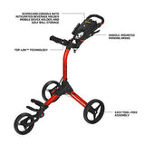 Bag Boy Compact 3 Golf Push Cart, Easy Three-Step Open & Close, Scorecard Console, Beverage Holder Bag Boy