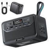 2026 Portable Power Station 28000mAh LiFePO4 Battery with 65W Charger, Solar Power Bank with AC Outlet 100W/110V, USB-C PD Two-Way Fast Charging Small Generator for Laptop, Camping, Home, Office