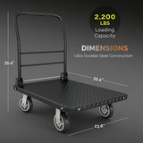 2200 lbs. Capacity Foldable Push Cart Dolly | Moving Platform Hand Truck | Heavy Duty
