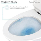 Piece Elongated Toilet Dual Vortex Flush, Black Hardware Swiss Madison