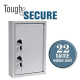 Fort Knox 40 Key Cabinet - Dual Lock Control Key Box - Welded 22 Gauge Steel Construction - Scratch Resistant