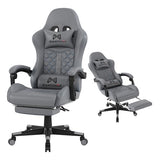 Gamtimer Gaming Chair, 400 lbs Adult Chair, High Back Computer Chair with Footrest and Linked Armrests, (Grey)