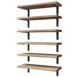 WOPITUES Wood Floating Shelves Set of 6, Shelves for Wall Decor, Farmhouse Shelf for Bedroom