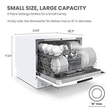 COMFEE’ Portable Mini Dishwasher, Energy Star, Countertop, 6 Place Settings, with 8 Washing Programs, Speed, Baby-Care, ECO& Glass, Dish Washer for Dorm, RV& Apartment, White