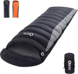 QEZER Down Sleeping Bag for Adults 600 Fill Power, Cold Weather Compact Ultralight All Seasons Sleeping Bag for Backpacking, Camping, Hiking