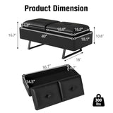 Waiting Room Bench with Storage, 2-seat Black Waiting Room Chair