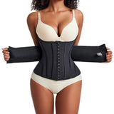 MISTHIN Waist Cincher Shaperwear for Womem Full Body Women Double Belt Wrap Corset Trainer Tummy Control Shaper (Black, X-Small)