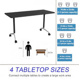 Folding Conference Table with Wheels,Flip Top Mobile Modular Conference Room