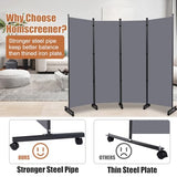 Room Divider Portable 88'' Partition Room Dividers and Folding Privacy Screens 4 Panel Wall Divider for Room Separation
