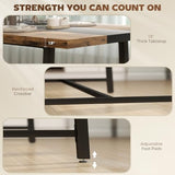 Industrial Dining Table for 8 People, 70.9" Long Rectangular Kitchen Table with Large Tabletop and Steel Legs for Dining Room