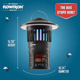 Flowtron Bug Trap Lantern | 2-in-1 UV Mosquito Trap & LED Camping Lantern, 21000 Sq Ft Coverage, 4000mAh Rechargeable Battery, Cordless Insect Trap with Fan for Patio Backyard Indoor Outdoor