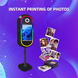 Aookely Oval Magic Mirror Photo Booth Machine with Printer Included and Flight Case