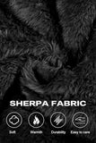 GINGTTO mens sherpa hoodie sweater Fleece Sweatshirt Black Fuzzy Supersoft Winter Hoodie With Sherpa Lining Men Size S