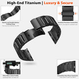 PanPinnacle Grade 5 Titanium Band for Apple Watch Ultra Band 3/2/1 49mm, Series 11/10 46mm, 9/8/7 45mm & Series 6/5/4/SE 44mm - Men‘s Business Metal Strap,Black