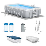 INTEX 26791EH Prism Frame Premium Rectangular Above Ground Swimming Pool Set: 16ft x 8ft x 42in – Complete Set Includes 1000 GPH Cartridge Filter Pump