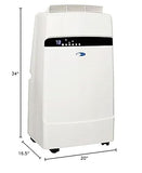 Whynter ARC-12SDH 12,000 BTU (6,884 BTU SACC) Dual Hose Cooling Portable Air Conditioner, Heater, Dehumidifier, and Fan with Storage Bag, Up To 400 sq ft in White