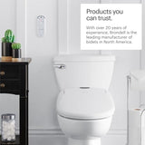 Brondell Bidet Toilet Seat S1400, Smart Toilet Seat, Dual Stainless-Steel, Self-Cleaning Nozzle With Clean Plus Technology, Endless Warm Water Bidet, Warm Air Dryer-Nightlight, Heated Seat, Elongated