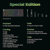 Wireless Mechanical Keyboard Hot Swappable Hall Effect Magnetic Switches 2.4 GHz/Bluetooth