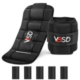 VBSD Adjustable Ankle Weights for Men Women, 7lbs/Pair Leg Weight Straps, Weighted Ankle Weight Set with Removable Sandbags for Walking Running Yoga Physical Therapy Gym Home Workout