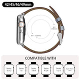 Premium Italy Leather Bands Compatible with Apple Watch Band 40mm 38mm 41mm 42mm 44mm 45mm 46mm 49mm Women Men, Leather Smartwatch Replacement Straps for iWatch Series Ultra SE 11 10 9 8 7 6 5 4 3 2 1